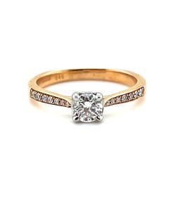 18ct Rose Gold and Platinum 0.50ct Diamond Solitaire Ring