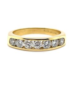 Pre-Owned 18ct Yellow Gold 0.80ct Channel set Diamond half eternity ring