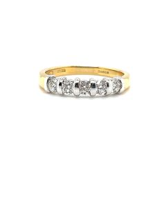 18ct Yellow and White Gold 0.63ct Diamond Five-Stone Half Eternity Ring