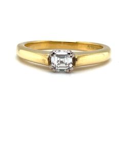 Pre-Owned 18ct Yellow and White Gold 0.41ct Solitaire Diamond Ring