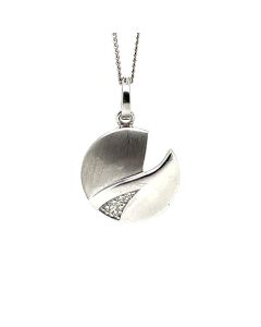 9ct White Gold Diamond Pendant with Chain