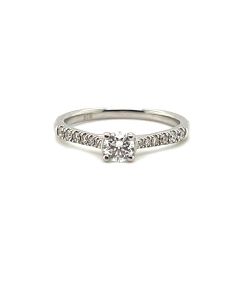 Platinum 0.45ct Solitaire with Diamond Shoulder Ring