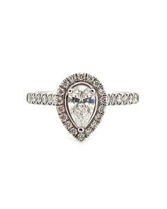 Platinum 0.83ct Diamond Halo Ring