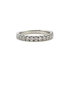 Platinum castle claw set 15 stone Diamond half eternity ring