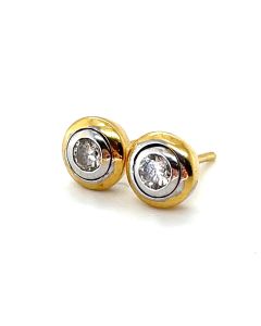 Pre-Owned 9ct Yellow and White Gold 0.50ct Diamonds Stud Earrings