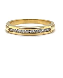 18ct Yellow Gold 0.17ct Diamond 10 stone half eternity ring