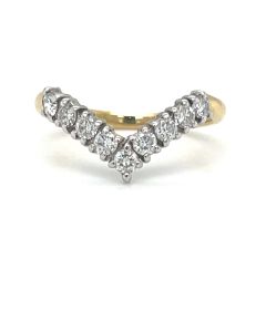 Pre-owned 18ct Yellow Gold Diamond wishbone ring