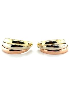 14ct Yellow, White and Rose Gold Hoop Earrings