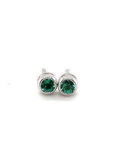 18ct White Gold 0.20ct Emerald Stud Earrings