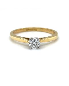 Preowned 18ct Yellow gold Diamond Solitaire Ring 