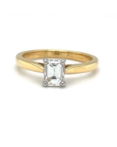 Pre-Owned 18ct Yellow and White Gold 0.70ct Diamond Solitaire Ring