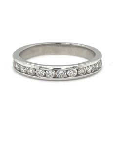 Platinum Diamond 7 stone half eternity ring