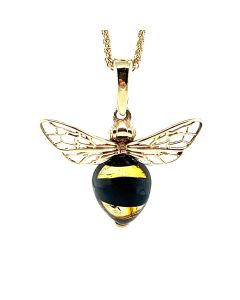 9ct Yellow Gold Bee Pendant with Chain