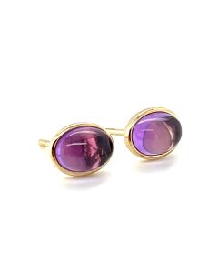 9ct Yellow Gold Amethyst Stud Earrings