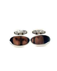 Silver Plain Oval Cufflinks