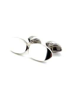 Silver Plain Oval Cufflinks