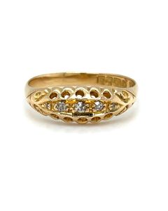 Pre-Owned 18ct Yellow Gold 3 Stone Diamond Dress Ring