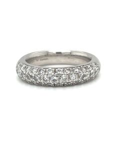 18ct White Gold 3 Row Pave Diamond half eternity ring