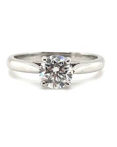 Platinum Round Brilliant Cut 1.01ct ‘F Si2’ Diamond Solitaire Ring