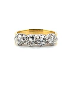 18ct Yellow and White Gold 1.40ct Diamond Four-Stone Half Eternity Ring