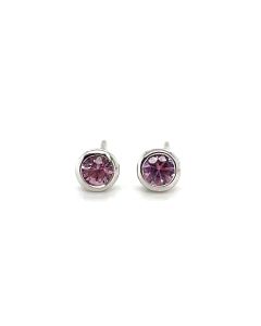 9ct White Gold Pink Sapphire Stud Earrings