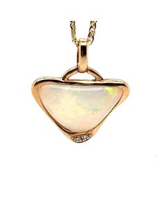 18ct Rose Gold Trillion Cut 2.30ct Opal and 0.02ct Diamonds Pendant