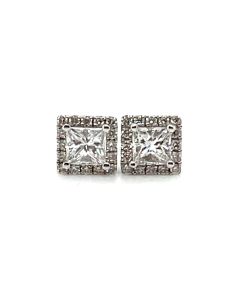 18ct White Gold 0.39ct Diamond Cluster Earrings