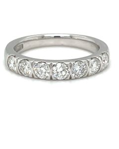 Platinum 0.93ct Diamond half eternity ring