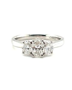 Platinum 1.03ct Three-Stone Diamond Ring