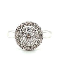 18ct White Gold 0.74ct Diamond Cluster Ring