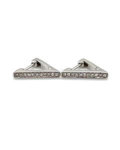 9ct White Gold 0.09ct Triangle Earrings