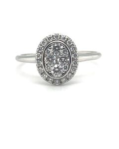 18ct White Gold 0.45ct Diamond Cluster Ring