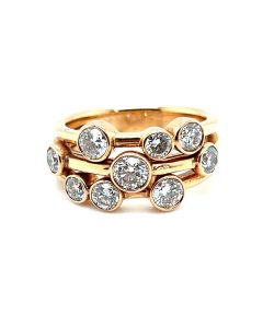 18ct Rose Gold 1.68ct Diamond Nine-Stone Bubble Ring