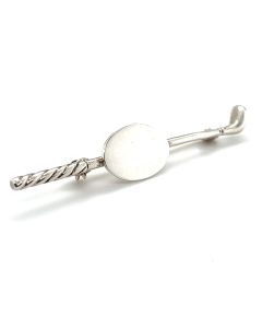 Silver Oval Disc Bar Brooch