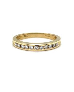 Pre-Owned 18ct Yellow Gold Diamond 11 Stone Half Eternity Ring 