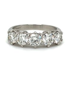 Pre-Owned Platinum 2.50ct Diamond Five-Stone Half Eternity Ring 