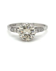 Pre-Owned 18ct White Gold and Platinum 1.50ct Diamond Solitaire Ring 
