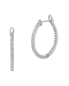 18ct White Gold 0.34ct Diamond Hoop Earrings