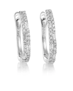 18ct White Gold 0.24ct Diamond Hoop Earrings
