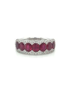 18ct White Gold 2.01ct Ruby and 0.24ct Diamond Ring