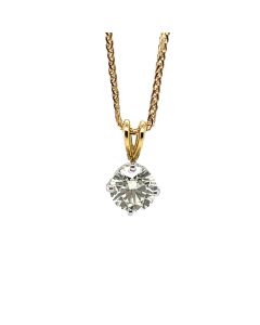 Preowned 18ct Yellow & White gold 1.01ct Diamond Solitaire Pendant