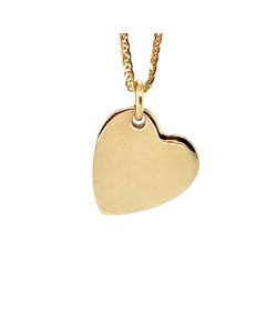 9ct Yellow Gold Plain Heart Charm