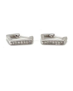 9ct White Gold 0.09ct Diamond Pentagon Earrings
