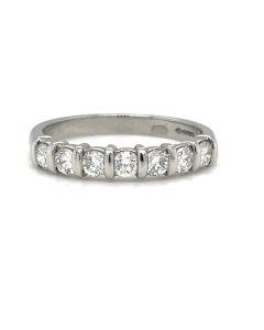 Pre-owned Platinum 0.58ct Diamond 7 Stone Ring