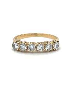 Pre-Owned 18ct Yellow Gold Diamonds 6 Stone Half Eternity Ring