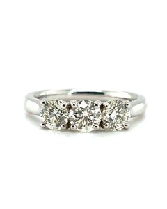 Pre-Owned Platinum 1.43ct Three-Stone Diamond Ring