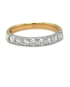 18ct Yellow Gold and Platinum 0.52ct half eternity ring