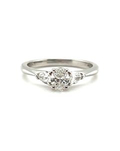 Platinum 0.70ct Three-Stone Diamond Ring