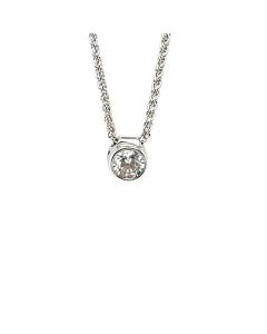 18ct White Gold Rub-over 0.30ct Diamond Slider Pendant