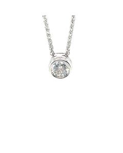 18ct White Gold Rub-over 0.41ct Diamond Slider Pendant